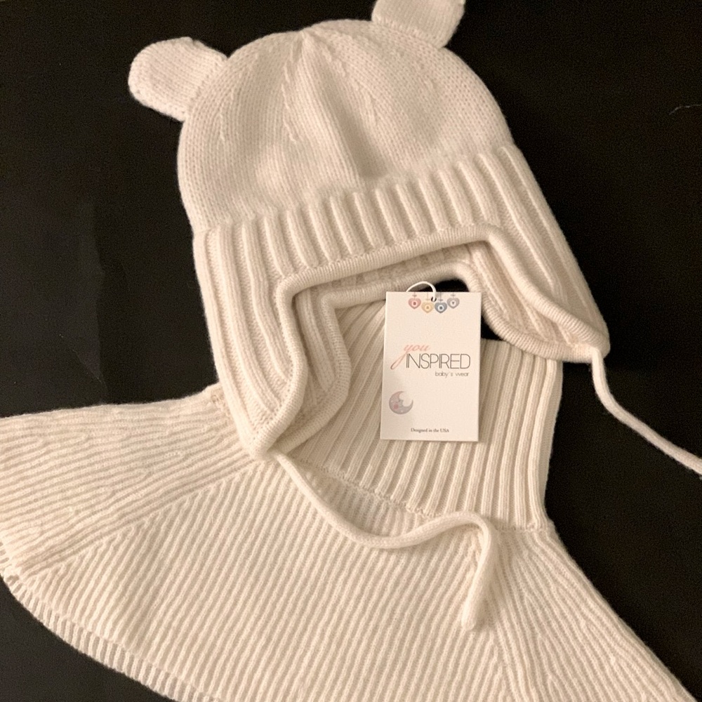 Pure merino wool set for toddler girl. Warm Baby knit wear clothing accessuaries
